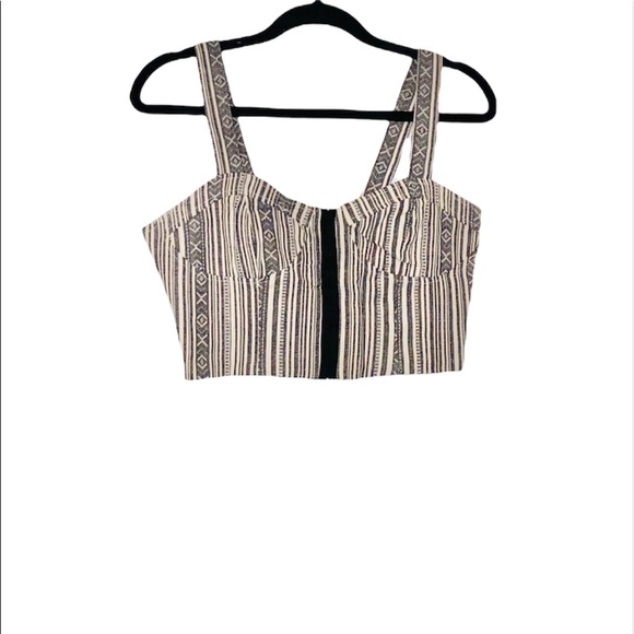 Lucca Couture Tops - NWT Luca Couture: Medium Tribal Threaded Zip Up Crop Tank
